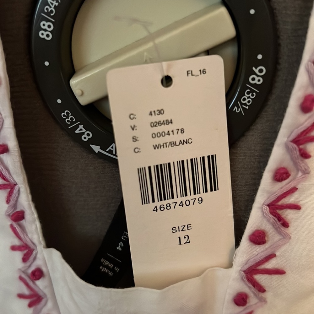 Anthropologie Akemi +Kin Selina dress. White cotton, sz 12, NWT - Picture 5 of 6
